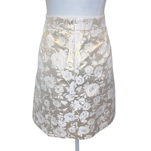 J.Crew Floral Jacquard Skirt Rose Gold - Picture 6 of 8